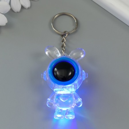 Light light on the ring "Bunny-cosmonaut" blue, flashes LR41x3 pcs 2x4x7 cm