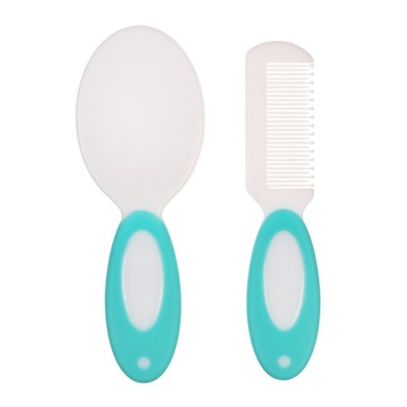 A set of combs with nylon bristles m & in, the color is turquoise-5