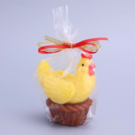Decorative candle "Chicken in a basket"-4