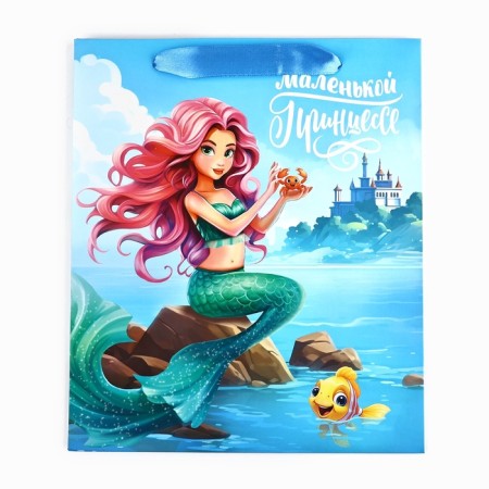 Package laminated double -sided "mermaid", with quiet and postcard, ML, 23 x 27 x 11.5-7