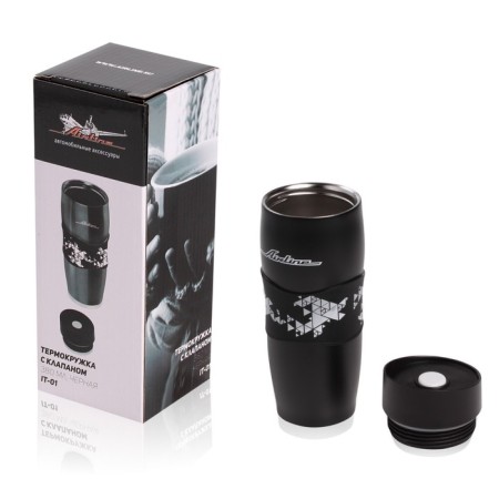 Thermal circle with AIRLINE valve, 380 ml, black