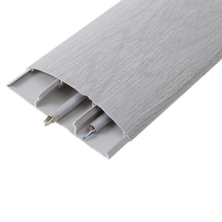 PVC platform with the cable channel "Ideal" Oak gray 70*12*2200 mm-2