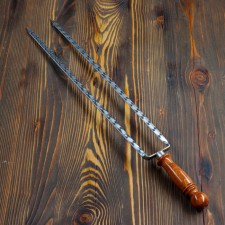 Double fork-Shampur with a wooden handle, with a pattern, 50cm