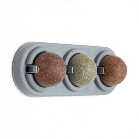 A toy for cats from cat mint "rotating balls" based on, 14 x 6 cm, gray-2