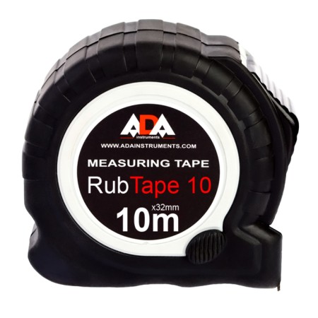 Shock -resistant roulette ADA RUBTAPE 10 A00154, steel, with two feet, 10 m x 25 mm