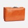 Women's wallet on the button, orange color