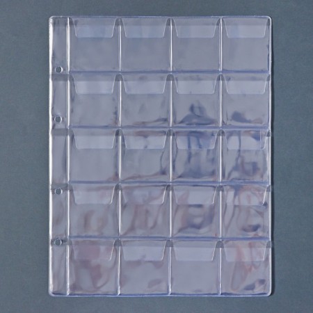 A set of sheets for coins, Optima format, 10 sheets 200 x 250 mm, 20 cells 45 x 48 mm-2