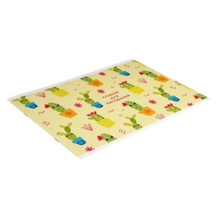Album for drawing A4, 8 sheets on the bar "Cacti", cover coated paper 120 g/m², internal unit 100 g/m²-1