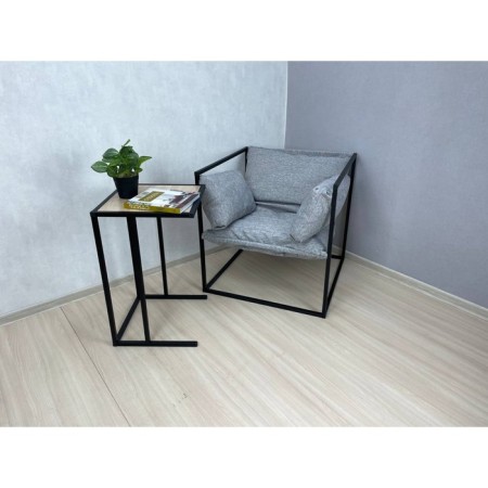 Table Mini, 400x400x650, Black Muar/Dub Sonoma-2