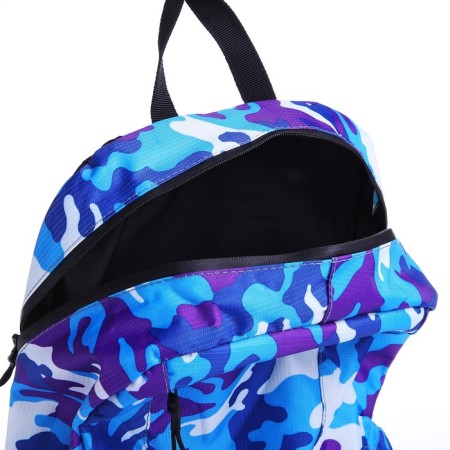 Waterproof backpack with lightning, 3 pockets, blue color-5