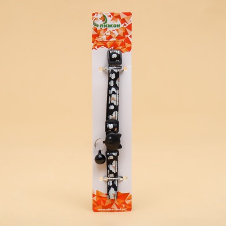 Koshachi collar "Leopard", with a bell, 30 x 1 cm, polyester, black-5