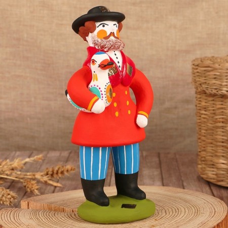Dymkovo toy "Old Man with Gusem"-1