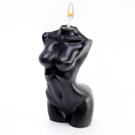 Figure candle "Women's silhouette", 10 cm, black-3