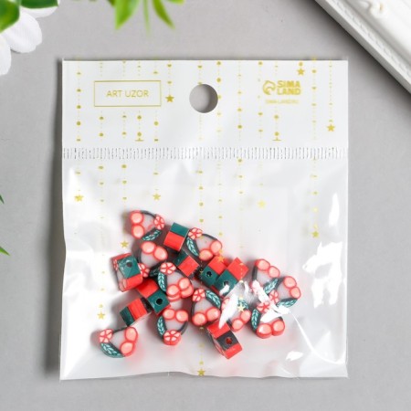 Beads for the creativity of PVC "Cherries" set 20 pcs 0.5x1x1 cm-2