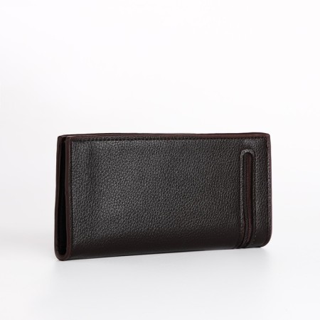 Male purse on a magnet, department for bills, for maps, brown color-1