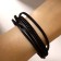 Unisex Bracelet "Weave" classic, 5 threads, black color with silver, d = 7 cm