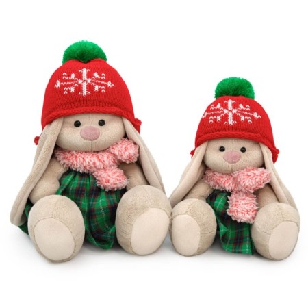 Soft toy "Bunny mi in a hat with a snowflake", 18 cm-3