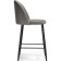 Metal amisore stool/velor, black/gray 48x53x95 cm