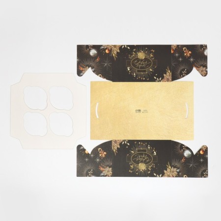 Black-golden-golden clip, 16 x 16 x 10 cm, New Year-7