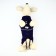 Clothing for dogs. Knitted sweater with "New Year" ornament, blue, size S