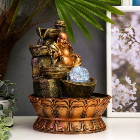 The desktop fountain from the network, the highlighting "Hote at the cliff with a waterfall" 27x20x20 cm-1