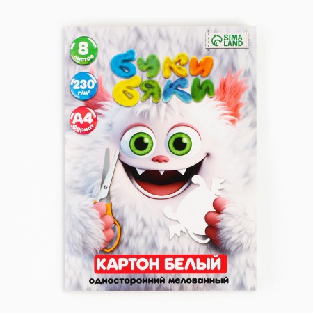 Cardboard white coated one -sided A4, 8 sheets 230g/m² in the folder-1