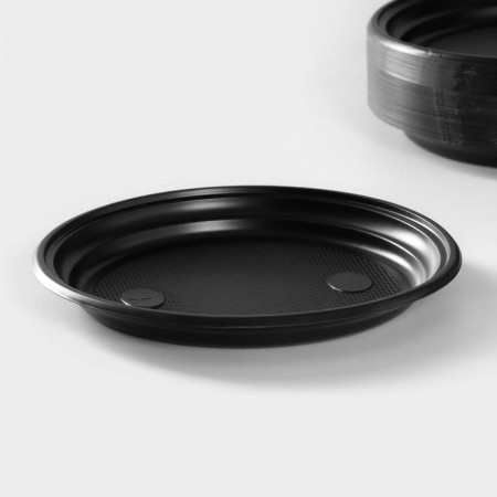 Plastic plastic disposable, d = 20.5 cm, black, 100 pcs/un