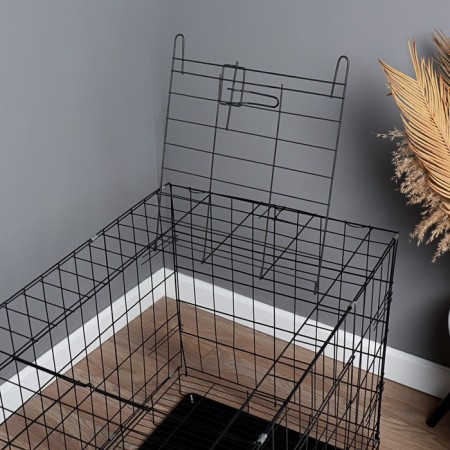 A cell with a hatch for dogs and cats, 100 x 60 x 70 cm, black-3