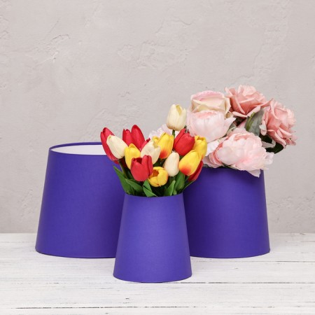 A set of boxes 3 in 1 reverse cone "violet", purple without covers 20*19.5*24-10.5*15*14.5