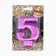 Candle for the Cake "European Giant", number 5, purple metallic