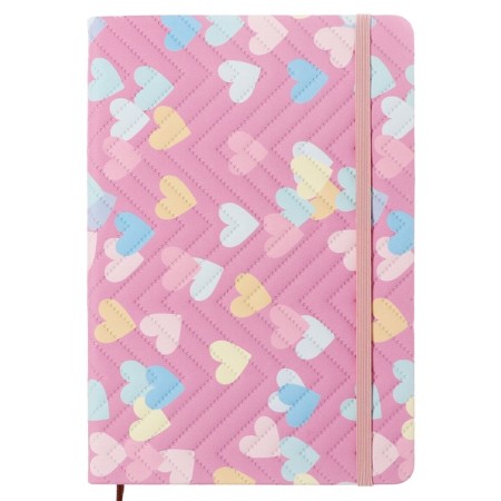 Notepad 80 sheets in a cage (14.5 x 21 cm) Mazari "Pastel Heart", on an elastic band, 70g/m2, 4 MIX colors-6
