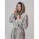 Women's robe with a hood, size 46, silver color