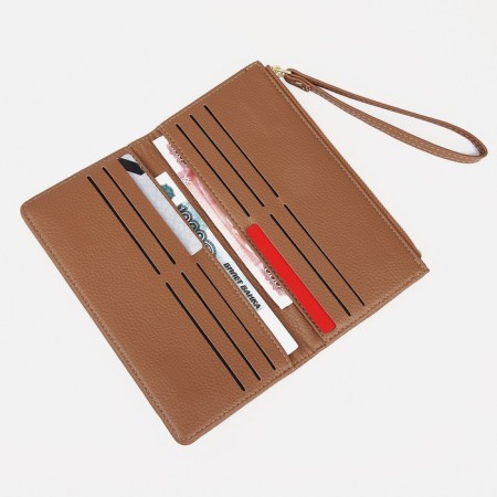 Women's wallet on magnets, beige color-3