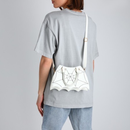 Youth bag with a zipper, white color-6