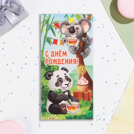 Money envelope "Happy Birthday!" Panda and Koala, 16.5 x 8 cm-1
