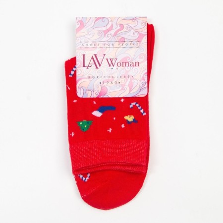 Women's socks, red color, size 23-25-4