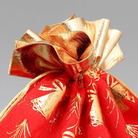 Bag gift plush "New Year's bells", bell, embossing, 30 x 40 cm +/- 1.5 cm, New Year-3