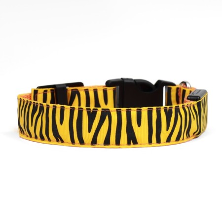 Collar with backlight tiger 3 glow modes size XL, Osh 60-70 x 2.5 cm orange-5