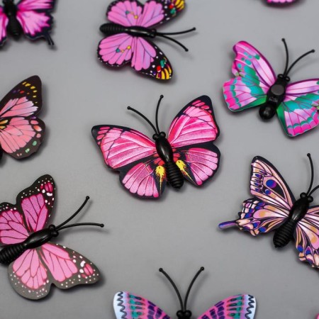 Magnet Plastic "Butterfly single wings light pink" 4.5 cm-1