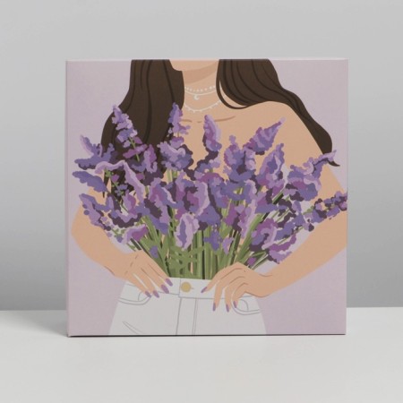 Gift folding box, packaging, "lavender", 26 x 26 x 8 cm-4