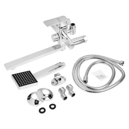 Bath mixer Zein Z2078CR, bar, shower set, 35 mm cartridge, brass, chrome-11