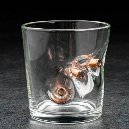 The glass "impenetrable. February 23", for whiskey, with a bullet, 250 ml-1