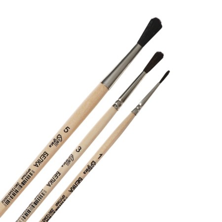 Set of protein brushes 3 pieces, calligrata No. 1 (round No.: 1, 3, 5), wooden handle-3