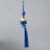 Suspension Ceramics with bells "manei-nako" blue 3.5x3.7x26 cm