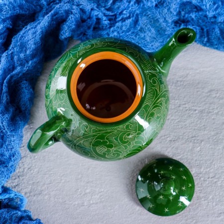 Rishtan ceramics "Patterns", 1000 ml, green-3