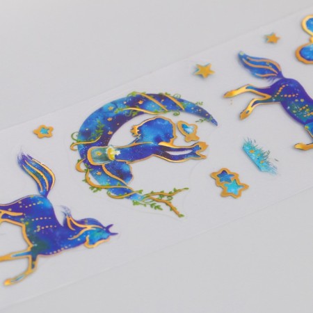 Sticker plastic gold embossing "Butterfly/Fairytale Forest" 2 sheets mix 6.5x22.5 cm-2