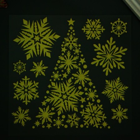 Decorative sticker Room Decor "Christmas tree" (luminous) 18x18 cm-2
