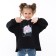 Sweatshirt for girls, black color, height 110 cm