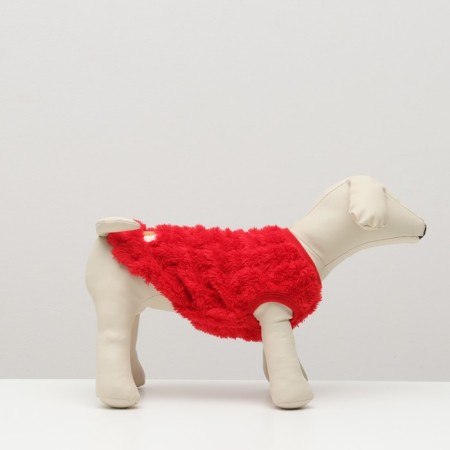 Knitted sweater, velor, size L (DS 35, Osh 30, OG 45 cm), red-1
