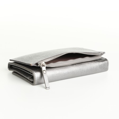 Women's wallet on magnets, silver color-3